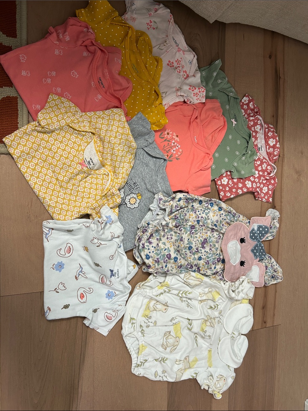 Assorted Baby Girls' Short-Sleeve Bodysuits and bubbles - Multicolor